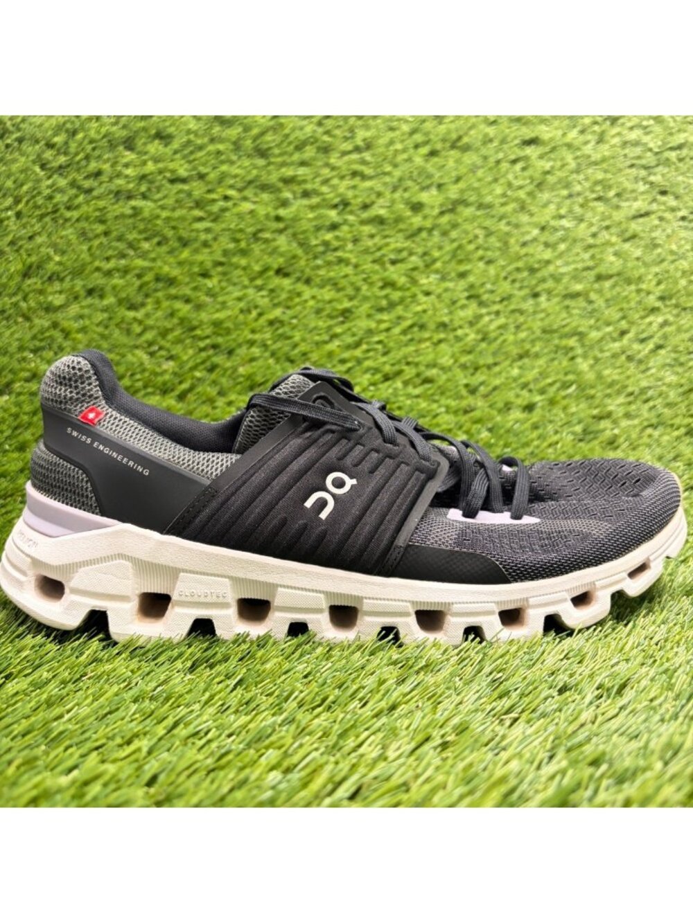 On Cloudswift Womens Size 9.5 Black Purple White Athletic Running Shoes Sneakers